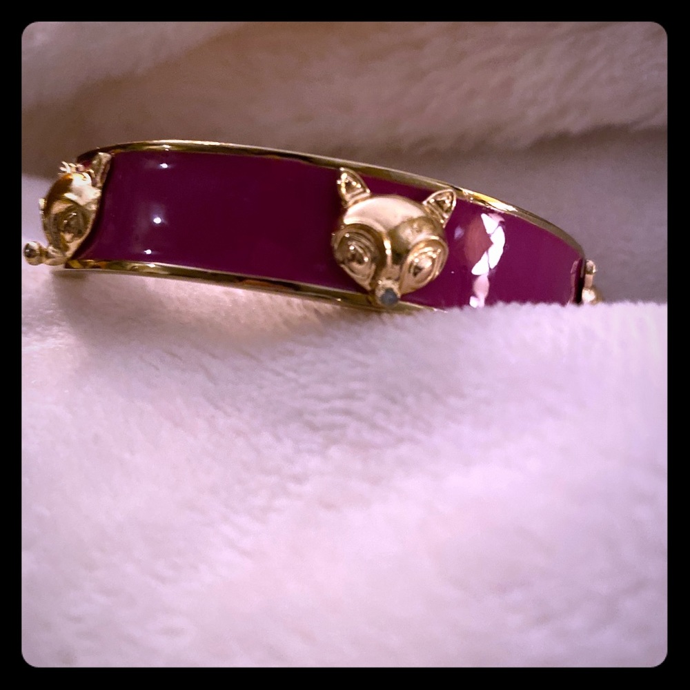 Gold/burgundy Fox bracelet